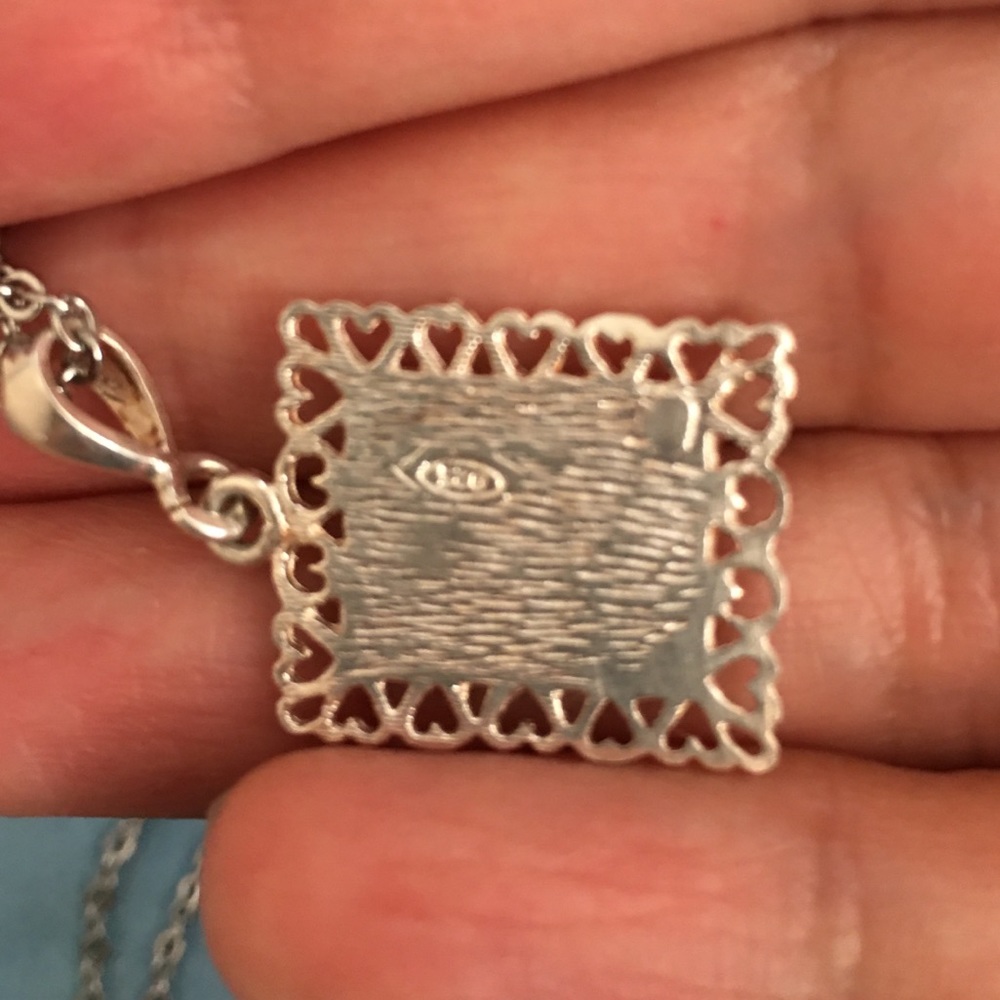 Initial A Solid Sterling Silver Pendant & Silver … - image 4
